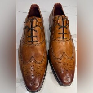 Magnanni Tan Leather Oxford Shoes